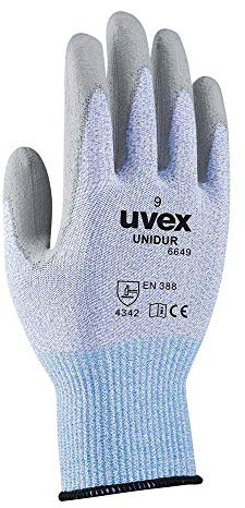 Uvex Ruvex-Uni6649_10 Schutzhandschuhe, Schwarz-Weiß-Grau, Größe, 1 Paar