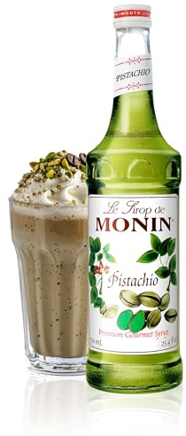 Monin - Pistachio Syrup | Rich & Buttery Sweetness, Premium Syrup for Coffee, Cold Brews & More | Clean Label with No Artificial Flavors, No Artificial Preservatives (BPA Free Bottle, 25.4 fl oz)