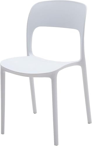 KONTE.DESIGN Set di 4 sedie SOUTH BEACH in polipropilene Bianco, impilabili