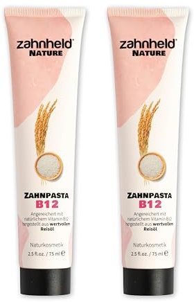 Zahnheld Nature Vitamin B12 Zahnpasta ohne Fluorid & Mikroplastik, vegan | 75ml Zahncreme mit Kokosöl & Menthol für Zähne & Zahnfleisch, Zahnreinigung & Mundhygiene