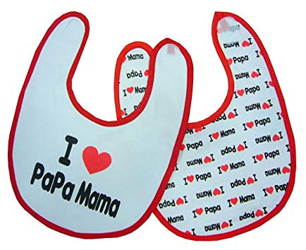 Duffi Baby Ours Bavoir imprimé avec EVA + Velcro (2 pièces) 22 x 26 cm. Unisexe bébé, multicolore, 22x26 cm