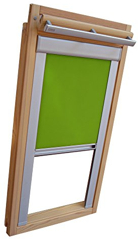 Verdunkelungsrollo Rollo für VELUX Dachfenster TYP GGU/GPU - M08 - Farbe limone - mit Aluminium Seitenschienen - KLICK Montage