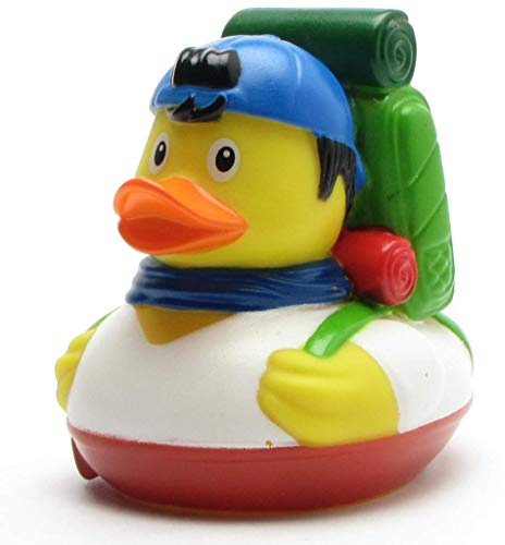 Backpacker Badeente I Quietscheente I L: 8,5 cm I inkl. Badeenten-Schlüsselanhänger im Set