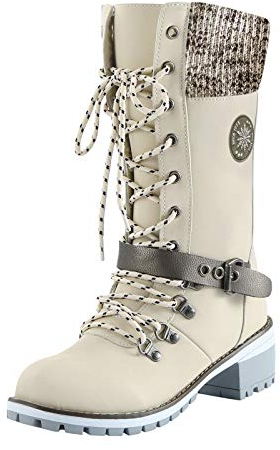 Stiefel Damen Mode-Stiefel Stiefel Fashion Square Heels Lace Up Runde Zehe Feste Stiefel Schuhe (38,grau)