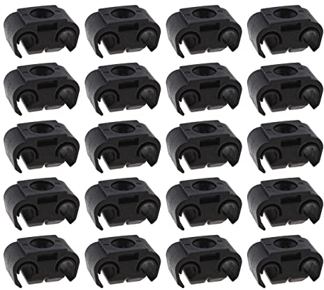 eMagTech 20pcs Brake Line Brake Hose Double Clip Bracket Holder Black Compatible with Audi 80/100/200/A4/S4 Seat Alhambra/Arosa/Cordoba/Ibiza VW Beetle/Bora/Caddy/Golf