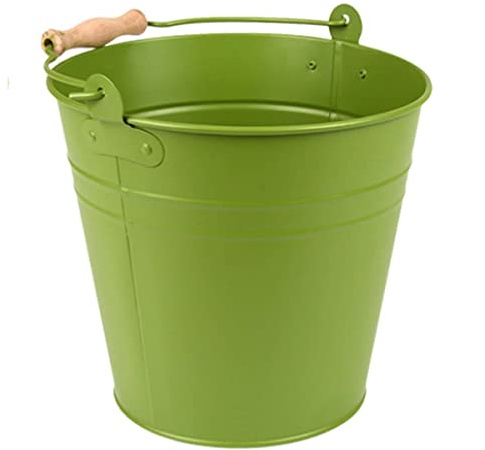 Esschert Design Eimer 4,9 Liter - Metall verzinkt (Grün)