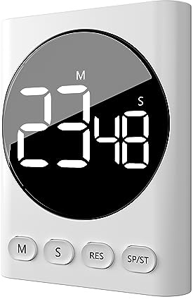 Stoppur, uppladdningsbar timer, digitalt stoppur, timer med stor LED-skärm, volymjusterbar för träning, bakning