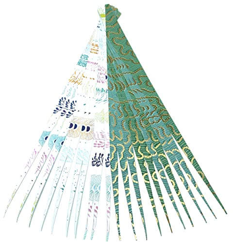 Double Sided Paper Strips with Gold Foil Highlights 1 or 1/2 Wide Precut Triangle Shaped for Making Paper Beads