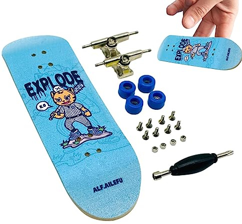 Rianpesn Finger Skateboards for Kids, Low Noise Scooter Finger Skateboard Maple Wood Fingertip Sports, Comfortable Indoor Outdoor Fingerboard Toy for Floors Parks Sofas Tabletops