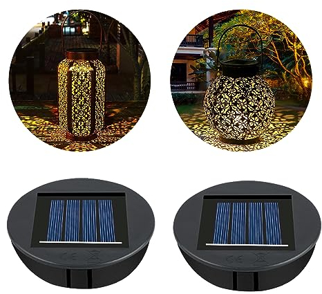Flintronic Luci Solari di Ricambio con Lampadine a LED, IP65 Impermeabili Luci Solari per Lanterna da Esterno Fai Da Te, Lampada Solare di Ricambio, Luce Solare per Lanterne, Decorazioni del Giardino