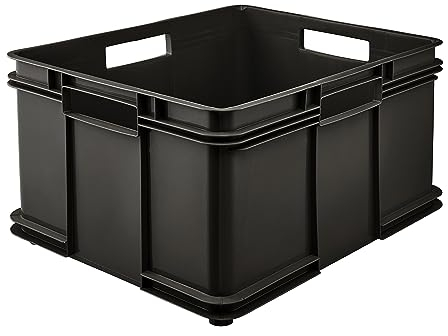 keeeper Contenedor de almacenamiento con asas, Euro-Box XXL, Procyclen, 54 l, Bruno Eco Line, Gris grafito