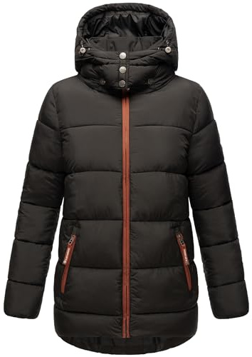 Navahoo Damen kurze Winterjacke Steppjacke warm mit abnehmbarer Kapuze Wattewölkchen XS-XXL