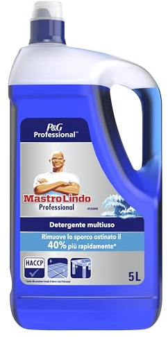 Mastro Lindo PRO Detergente Multiuso, 5L, Rimuove Lo Sporco Più Ostinato Il 40% Più Velocemente