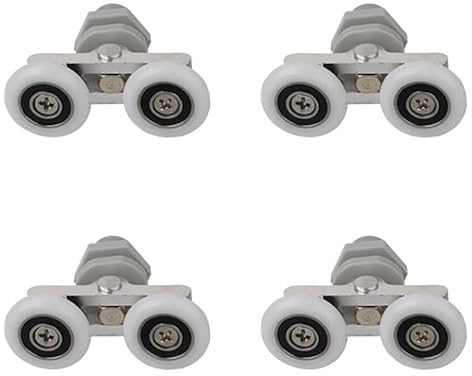 4Pcs Curved Shower Door Rollers,Bathroom Rollers,23mm Door Roller Replacement Part,Shower Glass Door Rollers,Double Sliding Roller