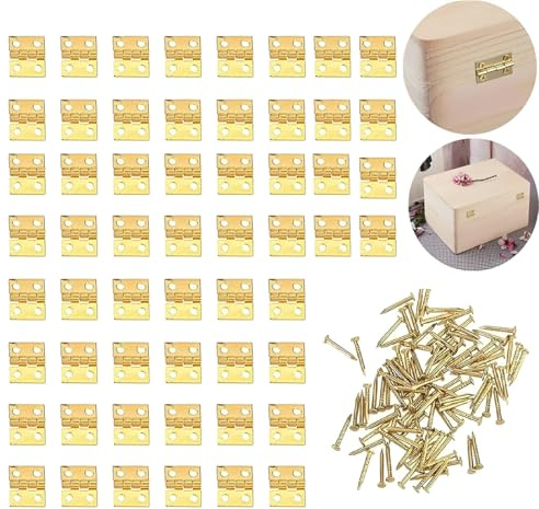 Charnière de porte en acier inoxydable 50pcs, mini micro charnière, 200 pièces charnière de meuble vis avec boîte anti-corrosion charnière invisible armoire charnière meubles