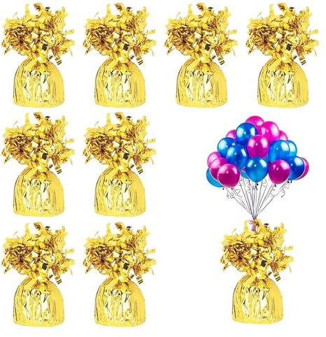 Lot de 8 poids de ballons dorés | Poids de ballons à l'hélium pour fête d'anniversaire, mariage – Marque basée au Royaume-Uni