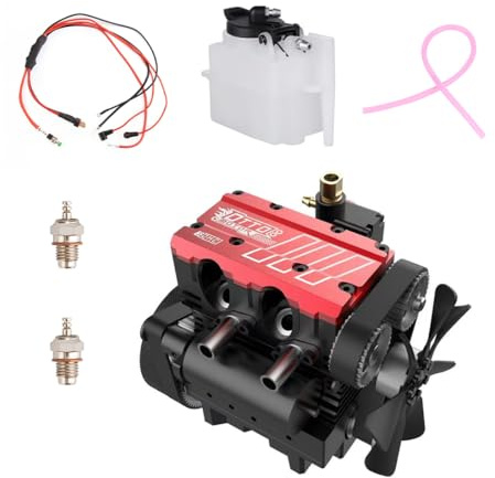 BuildCubes OTTO FS-L200AC Motor Modellbausatz, 7CC Serie 2-Zylinder Luftgekühlter Nitro Motor Bausatz, DIY Montage L2 Engine Brennungsmotor Modellbau Geschenk -KIT