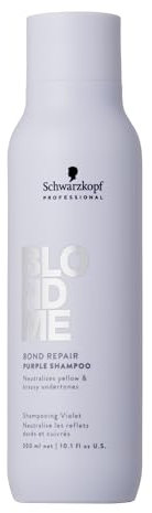 Schwarzkopf Professional BLONDME Bond Repair Purple Shampoo Cool Shampoo per capelli neutralizza i toni gialli per capelli schiariti tinti, purificante e nutriente, 300 ml