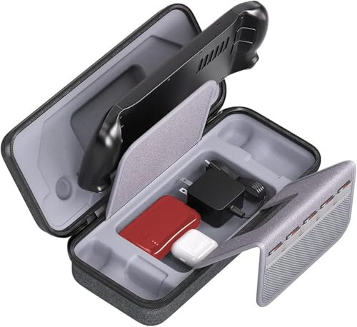 AriKroii Steam Deck Carrying Case with Soft Lining, AC Adapter, Thick EVA, Portable Travel Case for Steam Deck