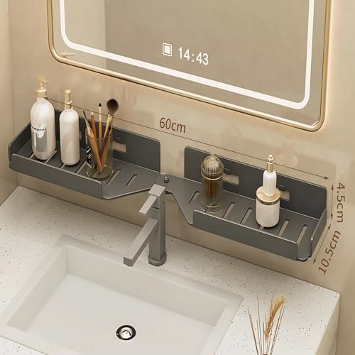 GOWODOOO Duschablage ohne Bohren Ecke,Eckregal Bad,Duschregal Ecke,360° Eckmontagedesign aktiviert wie Badezimmer und Küchen,Die vertikale Raumnutzungsrate um das Dreifache erhöht