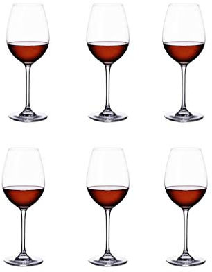 Copas de vino de cristal, juego de 6 copas de vino, cristalería duradera, copa de vino tinto para vino blanco o tinto en cualquier ocasión, copa de vidrio (cantidad: 6) (multicolor) (multicolor)