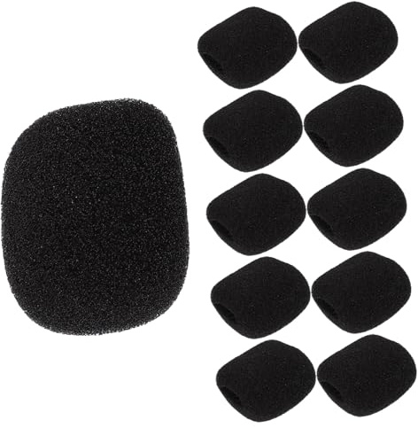 AKOOSY 100pcs Black Windproof Microphone Lavalier Sponge Covers for Headset Microphone Protectors Wind Muff Protecting from Wind Interference and Noise