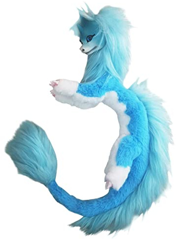 Generisch 60 cm Der letzte Drache aus Plüsch, Drachenplüsch, handgefertigtes Plüschspielzeug, Dekorationsgeschenk für Zuhause, Plüschspielzeug für Erwachsene und Kinder (Blau)