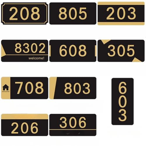 Custom UV Printed Acrylic Door Number Sign – Personalized Room House Number Plate for Home, Apartment, Hotel, Dormitory or Office – Waterproof Modern Plaque with Adhesive Mount