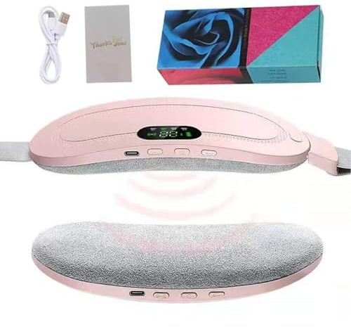 Período de la correa de calor - Cojín de calentamiento eléctrico, cinturón de calor de la menstruación de 185 cm - Cinturón de calentamiento inalámbrico con 4 niveles de calentamiento y batería de 180