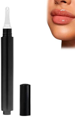 Glow Tulpe Lip Plumper, Glow Tulpe Lippenöl, feuchtigkeitsspendend, transparent, Silikon-Plump-Stick für sofortiges Volumen, transparenter, feuchtigkeitsspendender Lipgloss für Frauen (Schwarz)