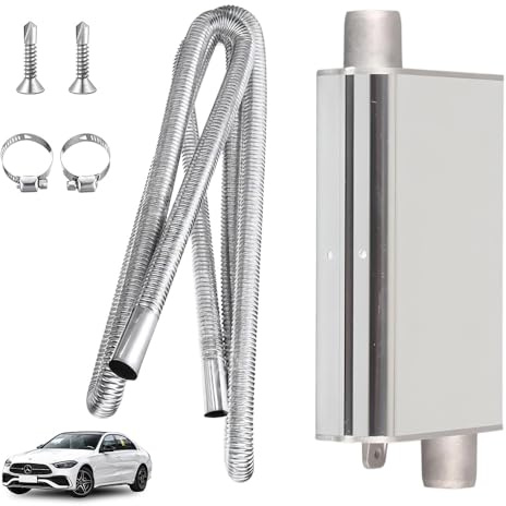 CLIUNT 24mm Verbesserter Schalldämpfer mit 200cm Abgasschlauch für Stromerzeuger,AbgasschalldäMpfer für Parkheizung,Auspuff Schalldämpfer Kit für Diesel Heizung,mit 2 klammern für Luft Diesel Heizung