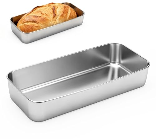 Yuragim Kastenform Groß 33x15x6 cm Edelstahl Brotbackform, Rechteckig Brotform, Rechteckig Kastenbackform, Toastbrot Backform, Königskuchenform für Brot Kuchen Toast Geburtstag Hochzeit Weihnachten