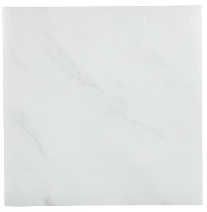 Selbstklebende Bodenfliesen 32 Stück, PVC Fliesen Selbstklebend 30x30cm Marmor Optik, Klebefliesen Bad Boden & Küche, Bodenbelag Selbstklebend Wasserdicht 2.88m², Weiß Nordisch Design