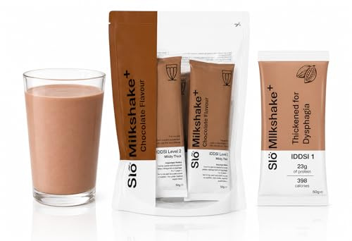 Slo Milkshake Pre Thickened Nutrition Drink Dysphagia Protein Calories L2 | 23g Protein 398 kcal IDDSI Level 1 Level 2 Level 3 High Protein Shake Build Up Natural Strawberry x14 Sachet, IDDSI 2