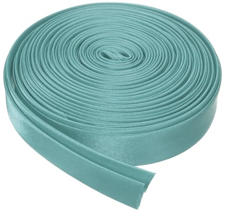 QUARKZMAN Nastro A BIA Doppia Piegatura per Cucire 4/5 Pollice X 5.5 Iarde Raso Pre Piegato Nastro A BIA Continuo per Cucire Orlare Imbastire Cucitura Progetti Fai da Te, Verde Grigio