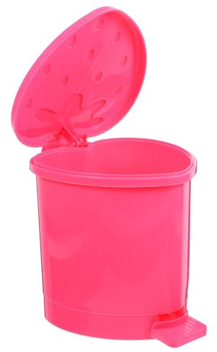 Tofficu Mini Pattumiera da Scrivania con Coperchio Ribalta Cestino Porta Rifiuti Compatto e Pratico per Ufficio Cucina e Auto Design Fragola Contenitore Multifunzione Colore Casuale
