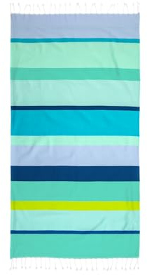 Remember Hamam-Tuch Marrakesch, 90 x 170 cm, Baumwolle/Mikrofaser – Leichtes Strandtuch & Saunatuch, großes Hamamtuch für Strand, Sauna, Pool oder Reise, vielseitiges Badehandtuch (Elba)
