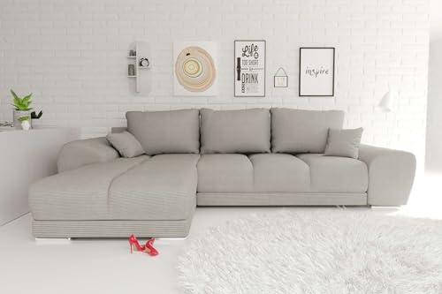 99rooms Antalya Ecksofa Greige, mit Ottomane Links