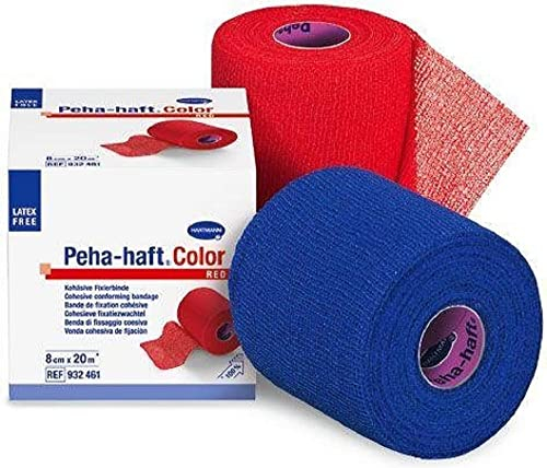 HARTMANN 9324742 Peha-Haft Color Kohäsive Elastische Fixierbinde, Blau, 8cm x 20m