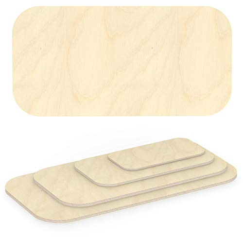 AUPROTEC Multiplexplatte 30mm rechteckig 800 mm x 500 mm Holzplatten von 40cm-200cm auswählbar Ecken Radius 100mm Sperrholz-Platten Birke Massiv Multiplex Holz Industriequalität z.B. als Tisch-Platte