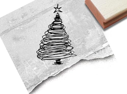 Stempel Weihnachtsstempel WEIHNACHTSBAUM Doodle Linework - Bildstempel Weihnachten Karten Geschenkanhänger Geschenk Weihnachtsdeko - zAcheR-fineT