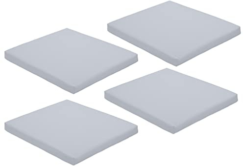 Gardenista Garden Chair Seat Pad | Indoor Outdoor Dining Cushion Seat Pads | Water Resistant Patio Garden Chairs Cushions with Secure Ties | Durable & Comfortable | 4 Pieces (Grey)