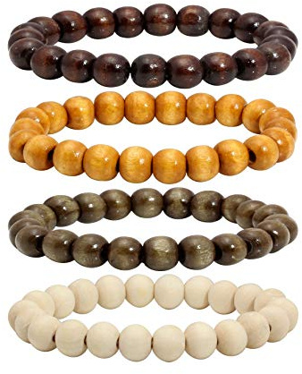 MILAKOO Lava Rock Stein Perlen ätherisches Öl Diffusor Armband für Männer Frauen Holz Perlen Armband