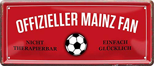 schilderkreis24 - Blechschilder OFFIZIELLER Mainz Fan Metallschild für Fußball Begeisterte Deko Artikel Schild Geschenkidee 28x12 cm