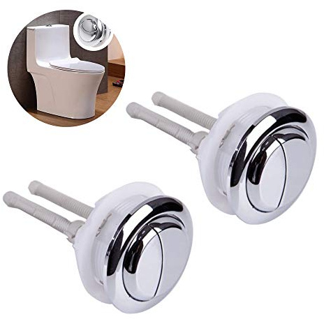 2 Pieces 48mm Standard Toilet Buttons, Dual Flush Water Tank Push Buttons, Cistern Replacement Repair Part, High Pressure Pumping Accessories for Toilet Closestool Accessories, Silver