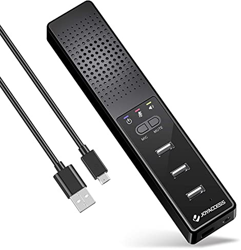 Enceinte PC avec Hub USB, Barre de Son PC avec Port pour Les Ordinateurs Portables et de Bureau, Compatible Windows/Mac, Enceinte Portable pour Le Gaming, Zoom, Les Cours en Ligne et Le Télétravail