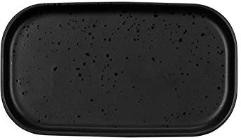 ASA Coppa Kuro Snackteller Porzellan Schwarz, Größe: 15cm x 8,5cm x 1,5cm, 19112190