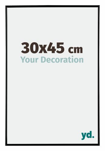 Your Decoration - Bilderrahmen 30x45 cm - Schwarz Hochglanz - Bilderrahmen aus Kunststoff mit Acrylglas - Antireflex - 30x45 Rahmen - Evry