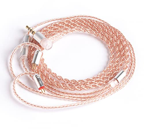 EZ EAR KBEAR Cable de actualización para auriculares con micrófono de 4N cobre cristal único de alta pureza, cable de repuesto para ES4 ZST ZSN CCA C10 C04 AS10 ZS10 C12 (2 pines, 3,5 mm, micrófono)