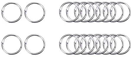 20 Stück Buchring Buchbinderinge Heftringe Karteikarten Ring,Bücher Ringe | 20mm Loseblatt Verbinder Binder Ringe perfekt für Schlüsselanhänger, Namensschilder, Fotoalbum